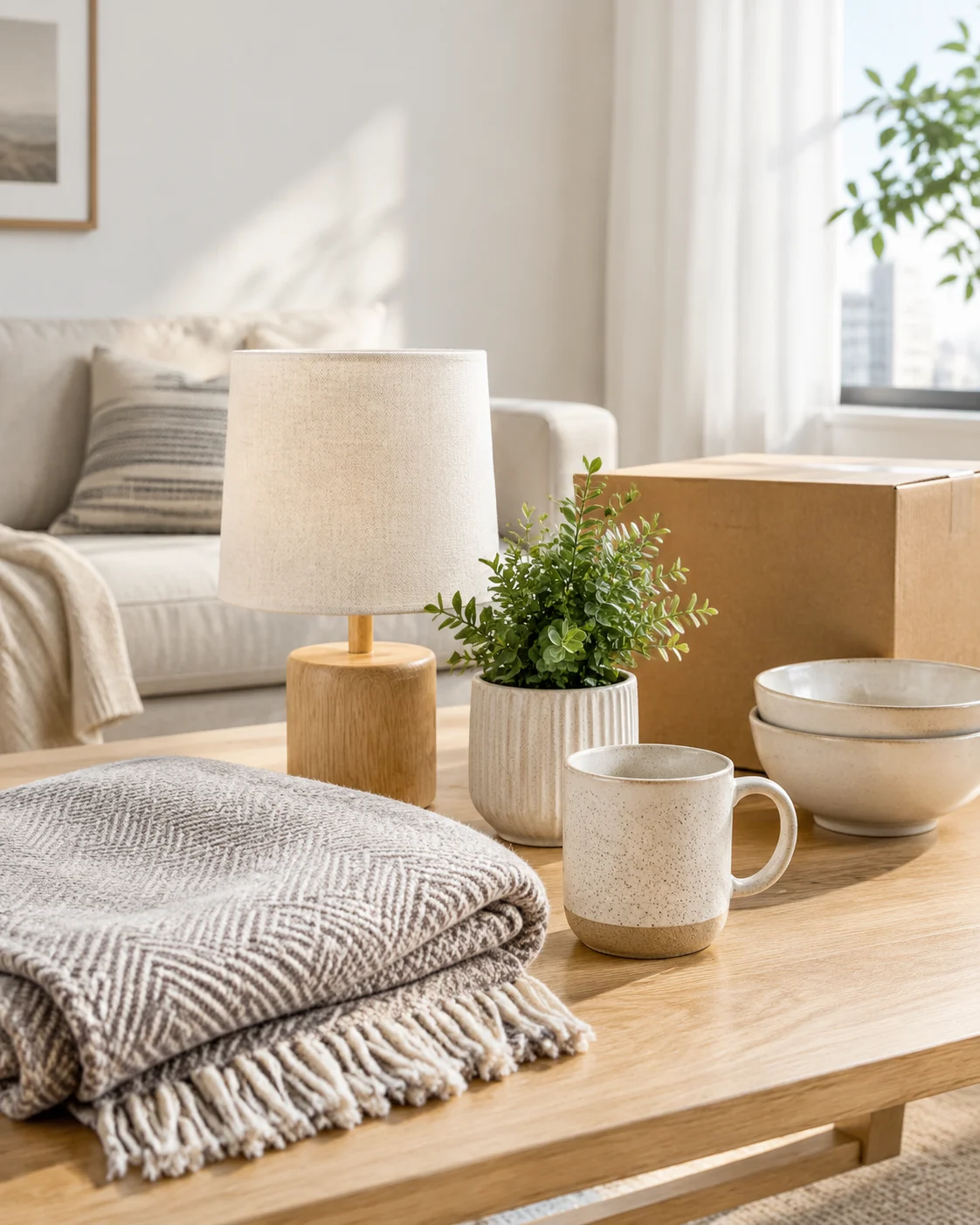 Homeware samples with natural material textures