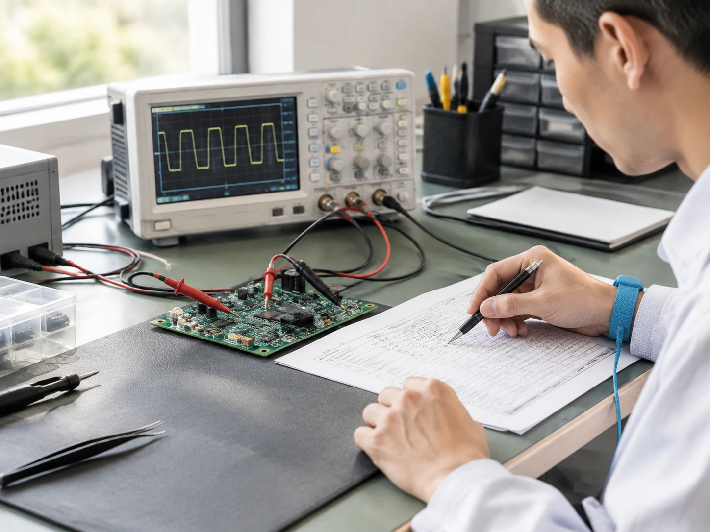 Illustrative electronics testing and technical documentation review